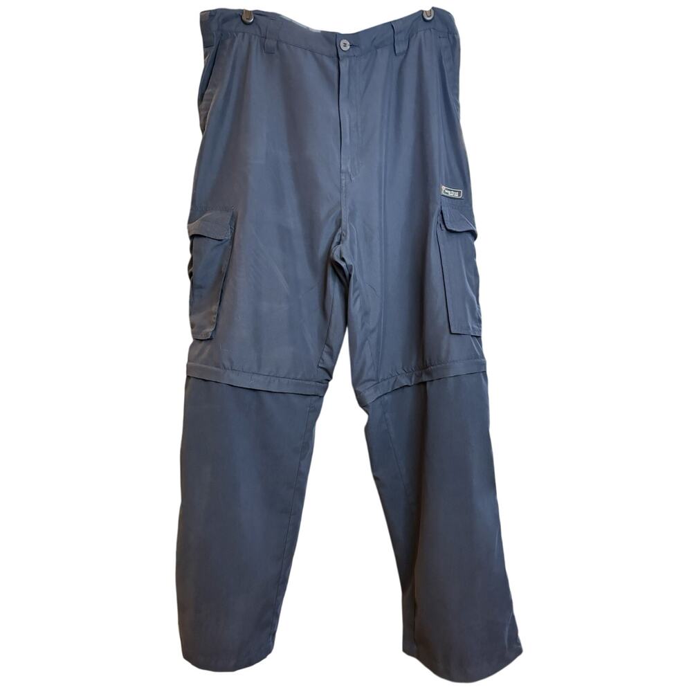 Wear First Convertible Pants Sz 38X32 Navy Blue Baggy Drawstring Cargo Pockets
